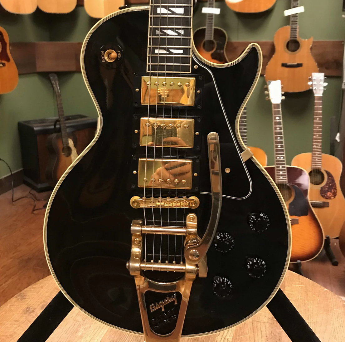 2006 Gibson Custom Shop 3-Pickup '57 Les Paul Custom Black Beauty Reissue with Bigsby Ebony Custom Inlay