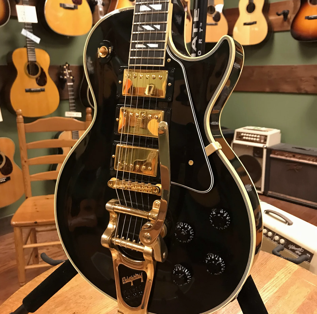 2006 Gibson Custom Shop 3-Pickup '57 Les Paul Custom Black Beauty Reissue with Bigsby Ebony Custom Inlay