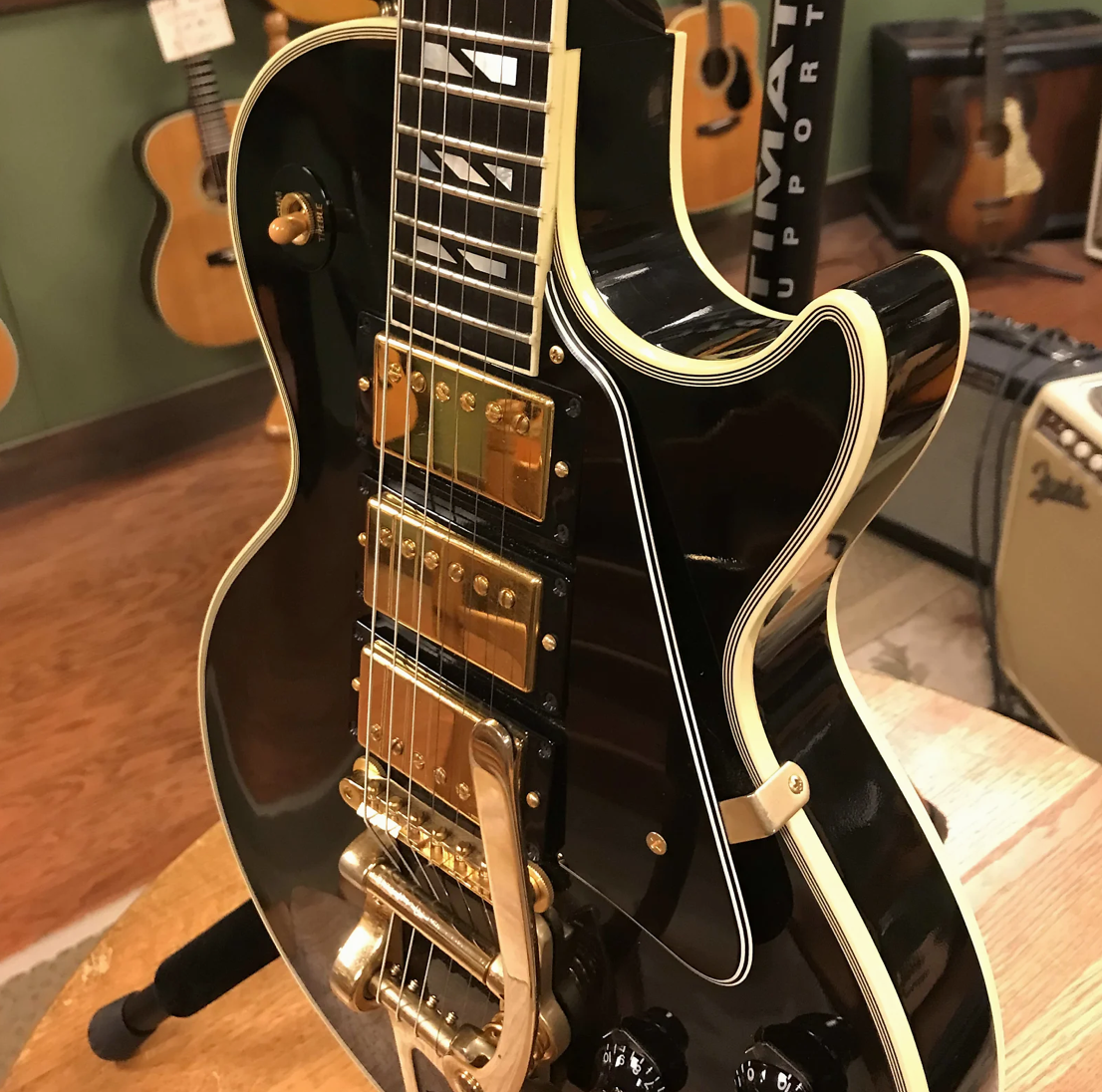 2006 Gibson Custom Shop 3-Pickup '57 Les Paul Custom Black Beauty Reissue with Bigsby Ebony Custom Inlay