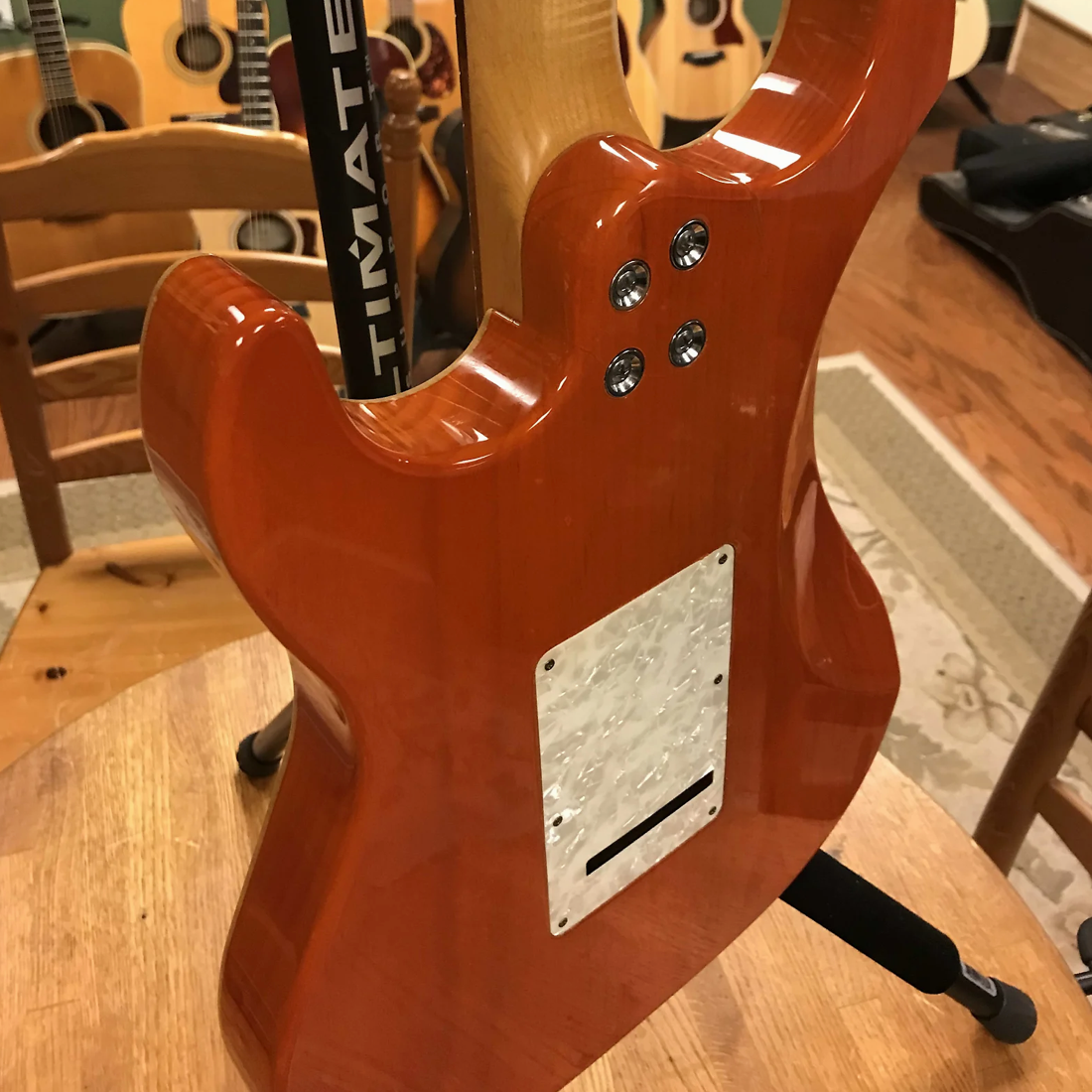 2001 Melancon Classic Artist (S) Flame Orange with Matching Headstock