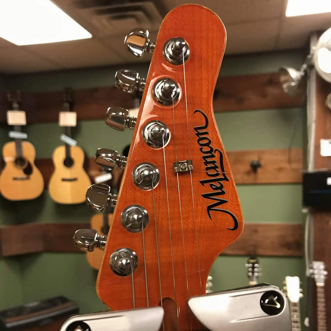 2001 Melancon Classic Artist (S) Flame Orange with Matching Headstock