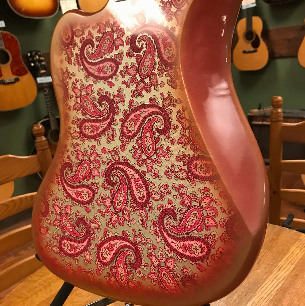 Crook J-Style Pink Sparkle Paisley Jazzmaster