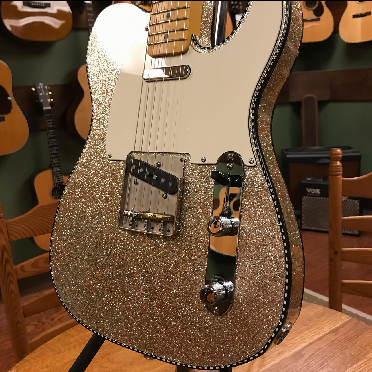 Crook T-Style Silver Sparkle with Matching Headstock Telecaster