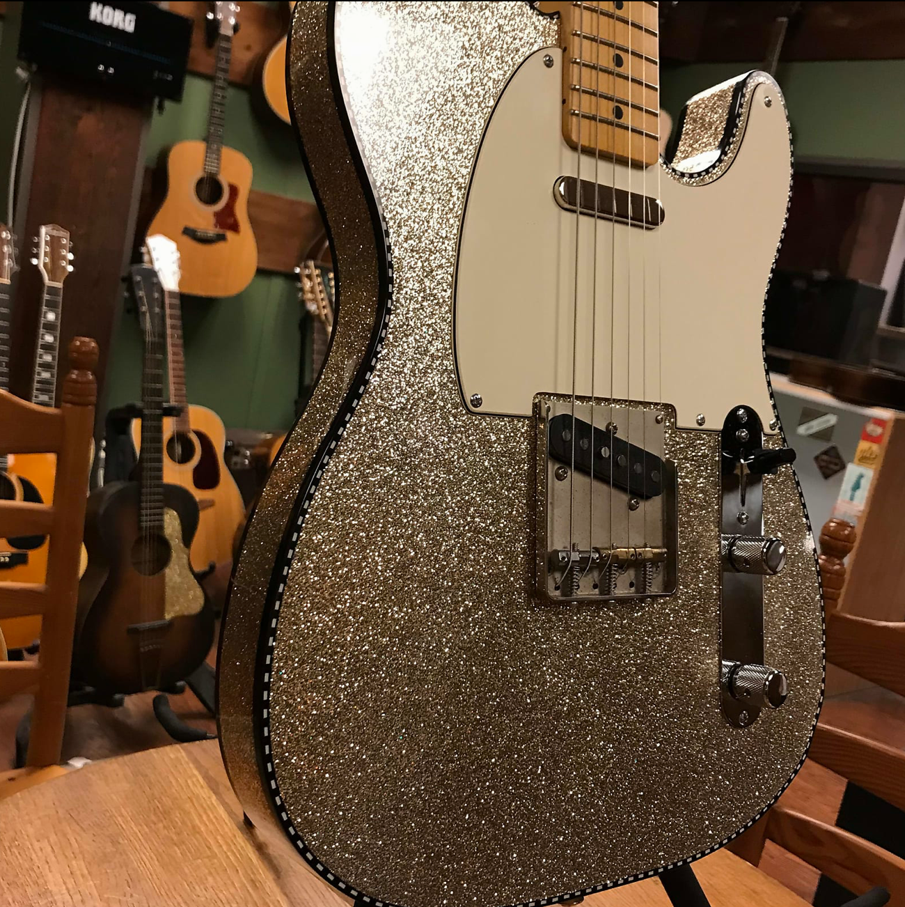 Crook T-Style Silver Sparkle with Matching Headstock Telecaster