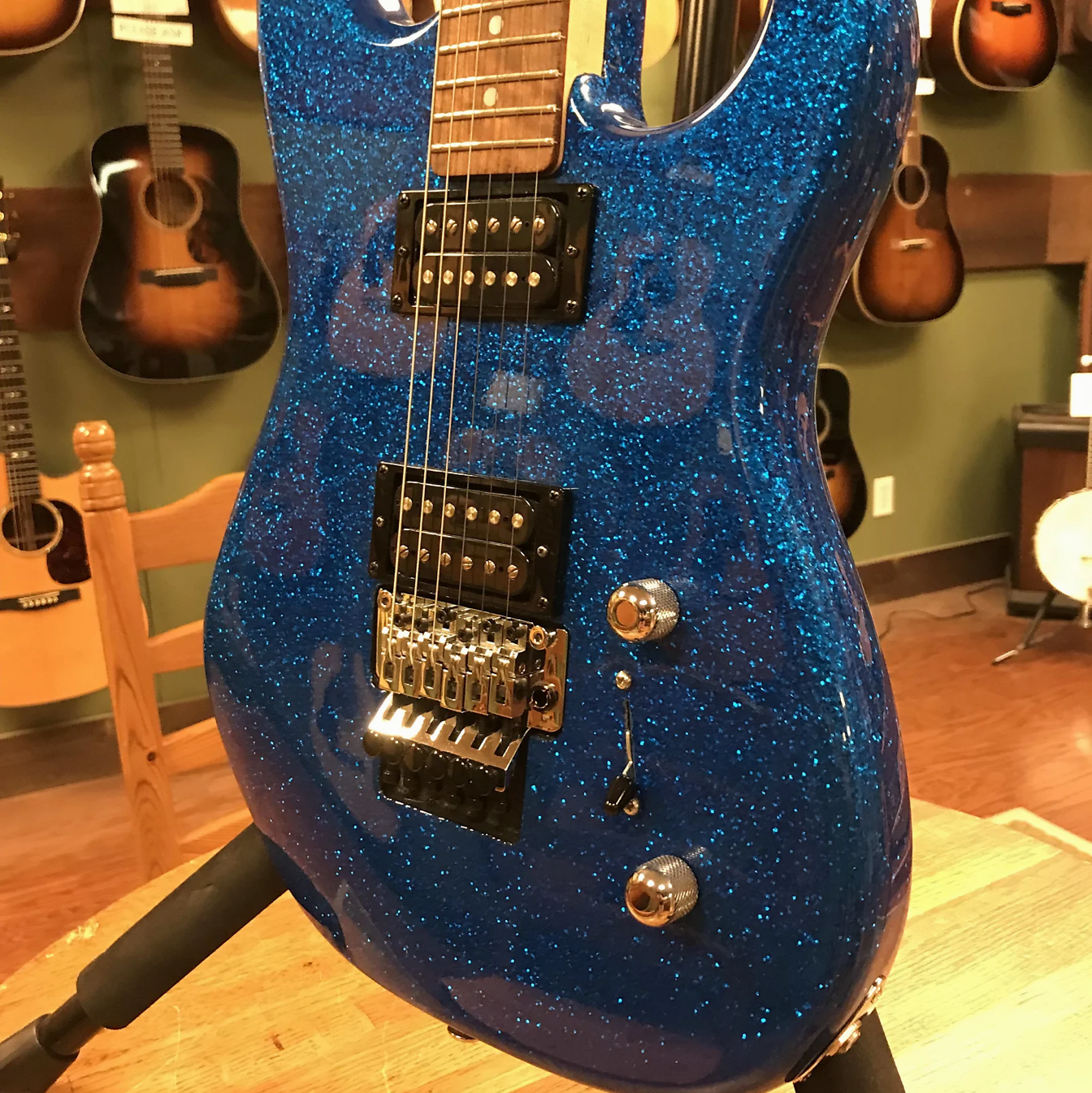 2019 G&L Invader XL Blue Metal Flake Sparkle