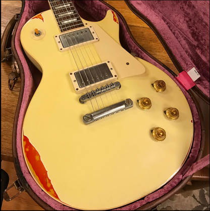 2017 Gibson Custom Shop Les Paul Standard Painted Over Classic White over Cherry Sunburst R8