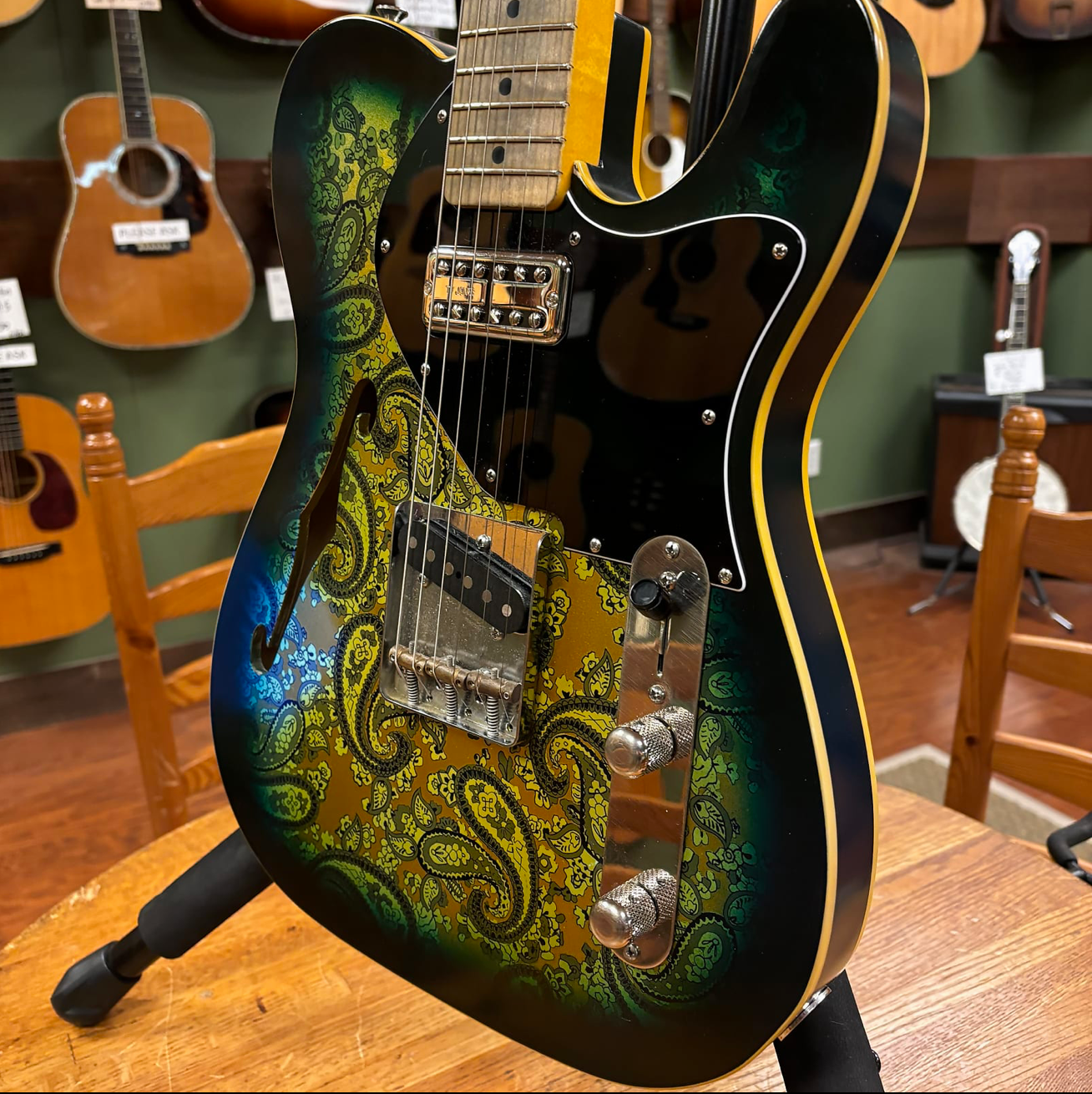 Berly T Style Thinline Blue Paisley Aged Authorized Dealer