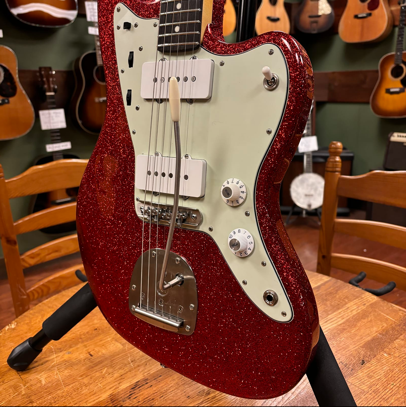 Berly J Style Reverse Headstock Red Sparkle Authorized Dealer