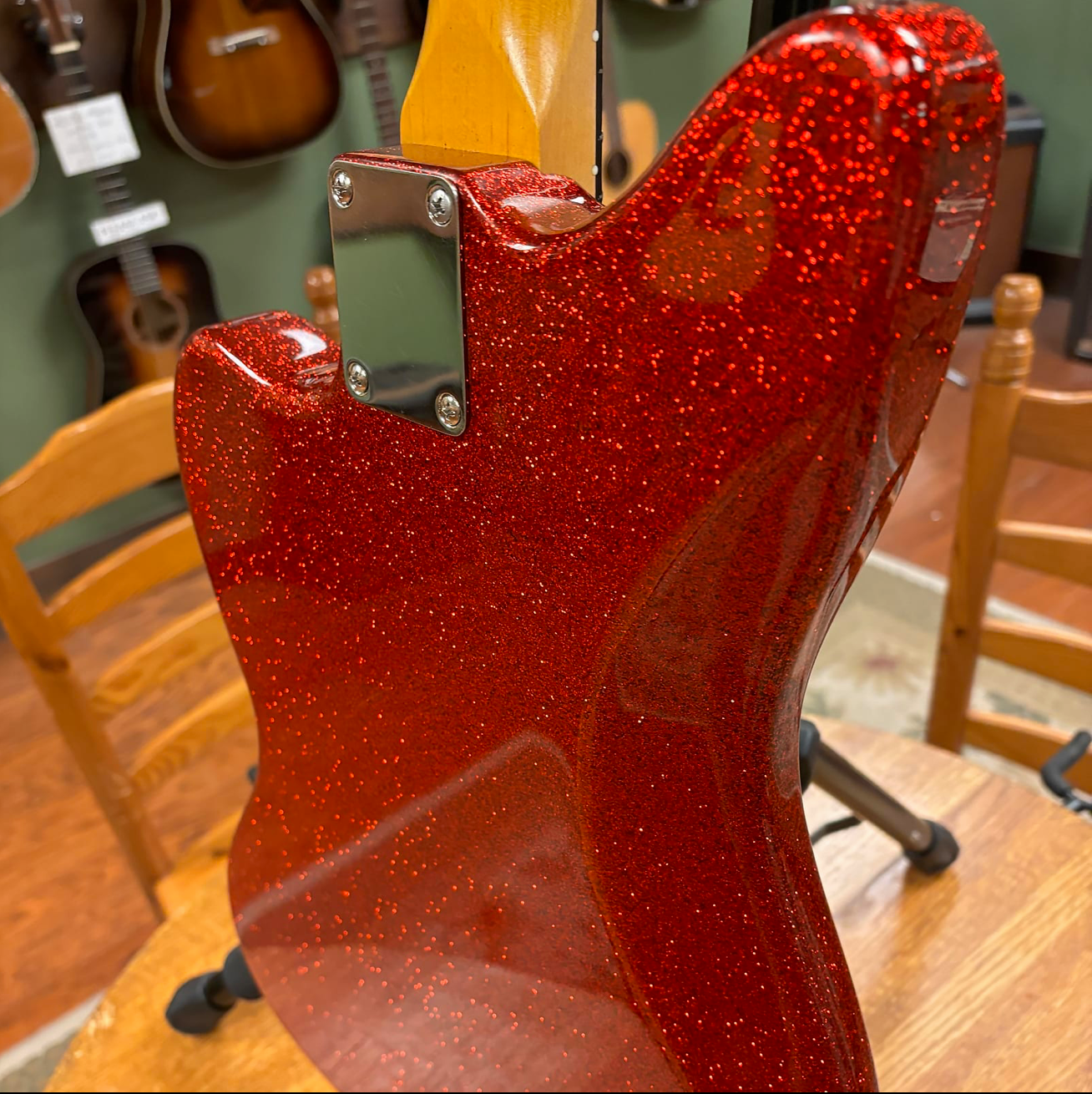 Berly J Style Reverse Headstock Red Sparkle Authorized Dealer