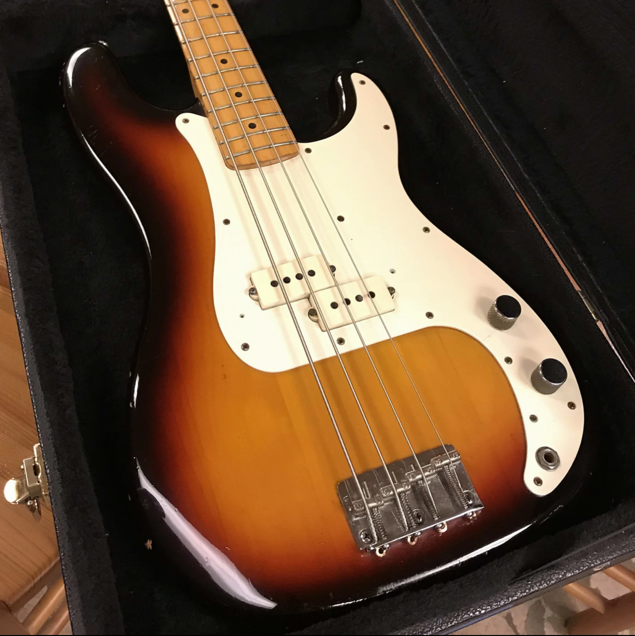 1983 Fender American Standard Precision Bass with Maple Fretboard Sunburst