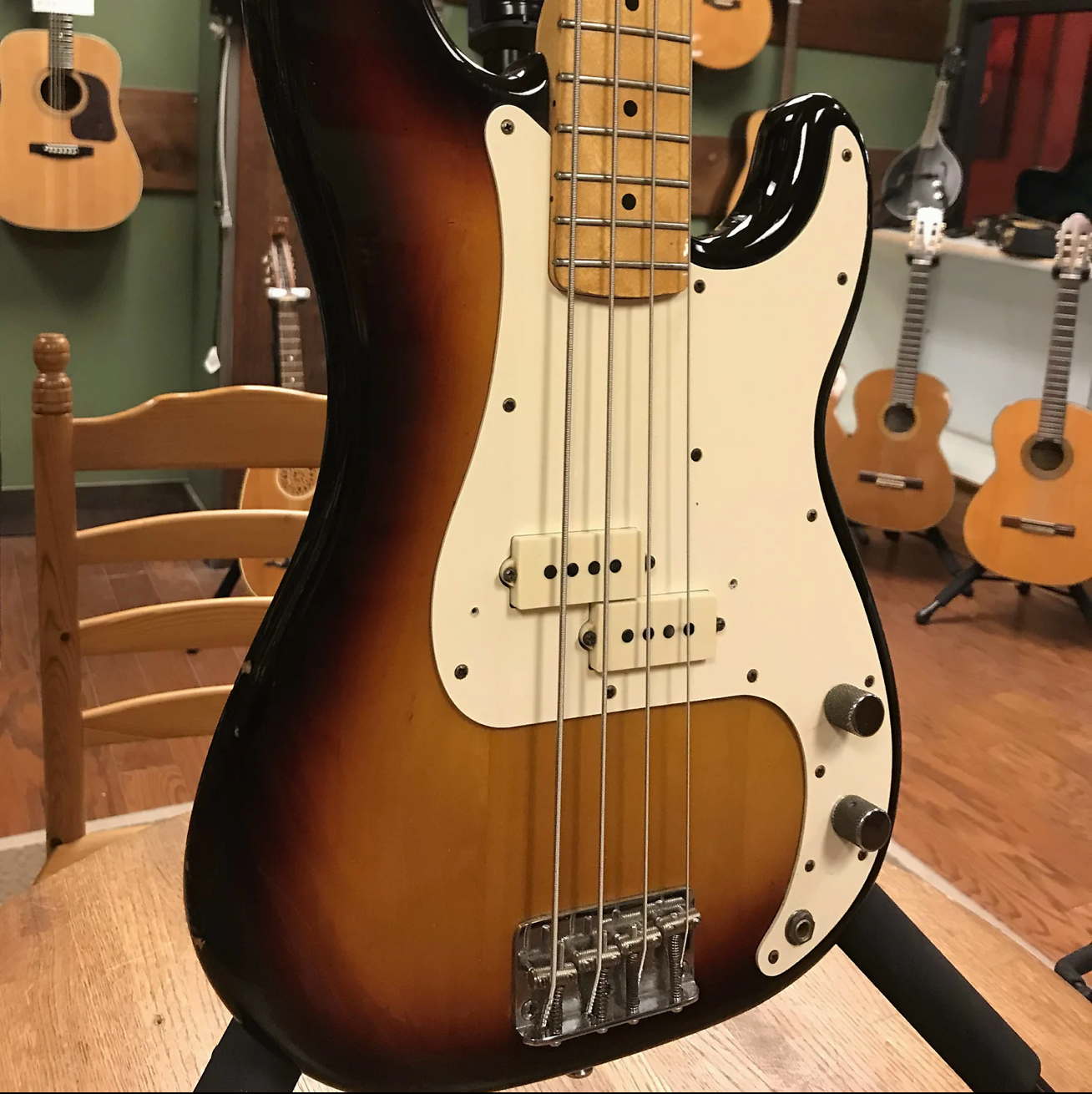 1983 Fender American Standard Precision Bass with Maple Fretboard Sunburst