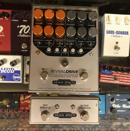 Origin Effects RevivalDrive Custom Ghosting Overdrive with Footswitch Silver/Orange