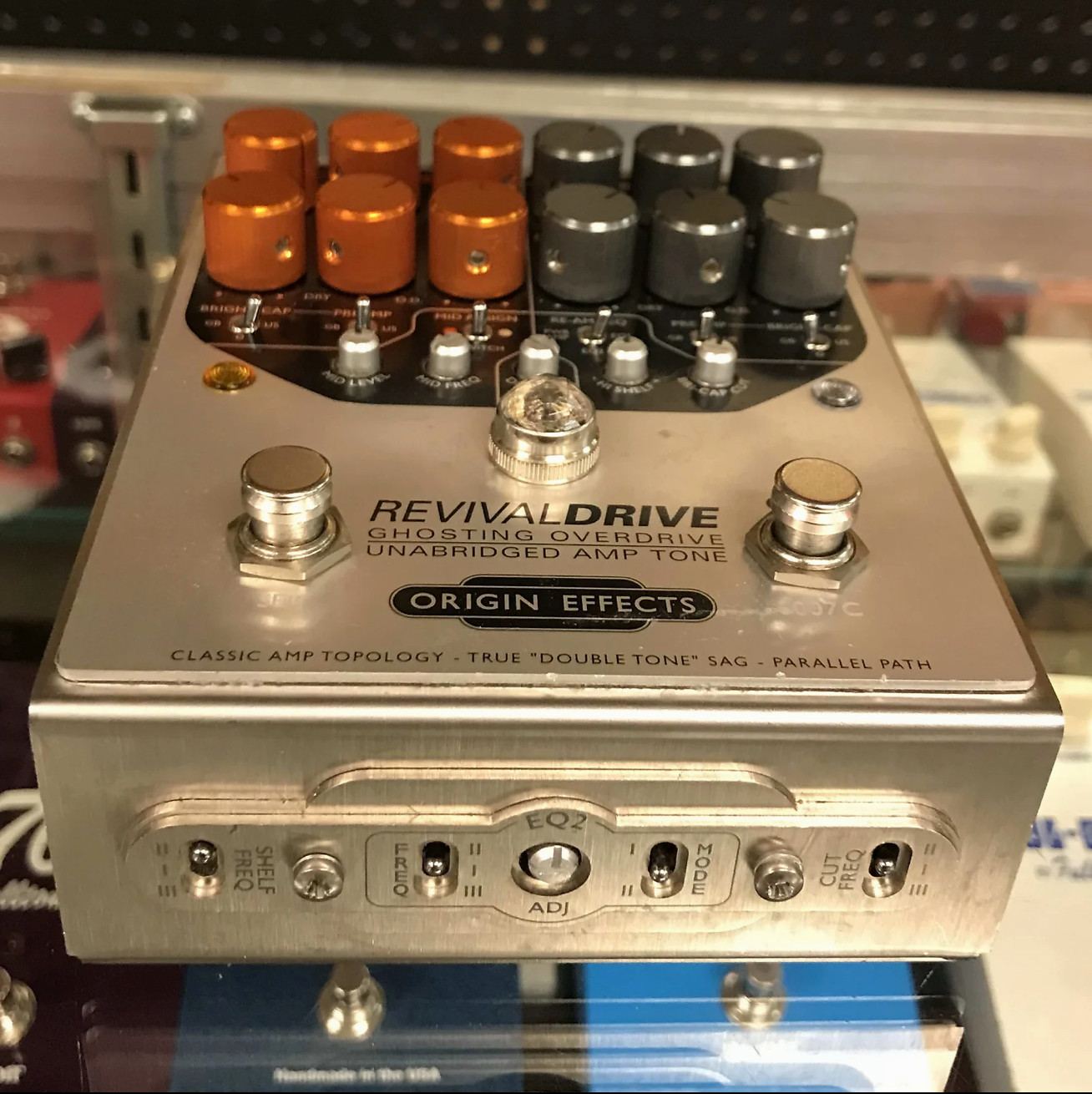 Origin Effects RevivalDrive Custom Ghosting Overdrive with Footswitch Silver/Orange