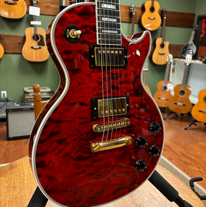 2017 Gibson Custom Shop Les Paul Custom AAA Quilt Top Red Tiger